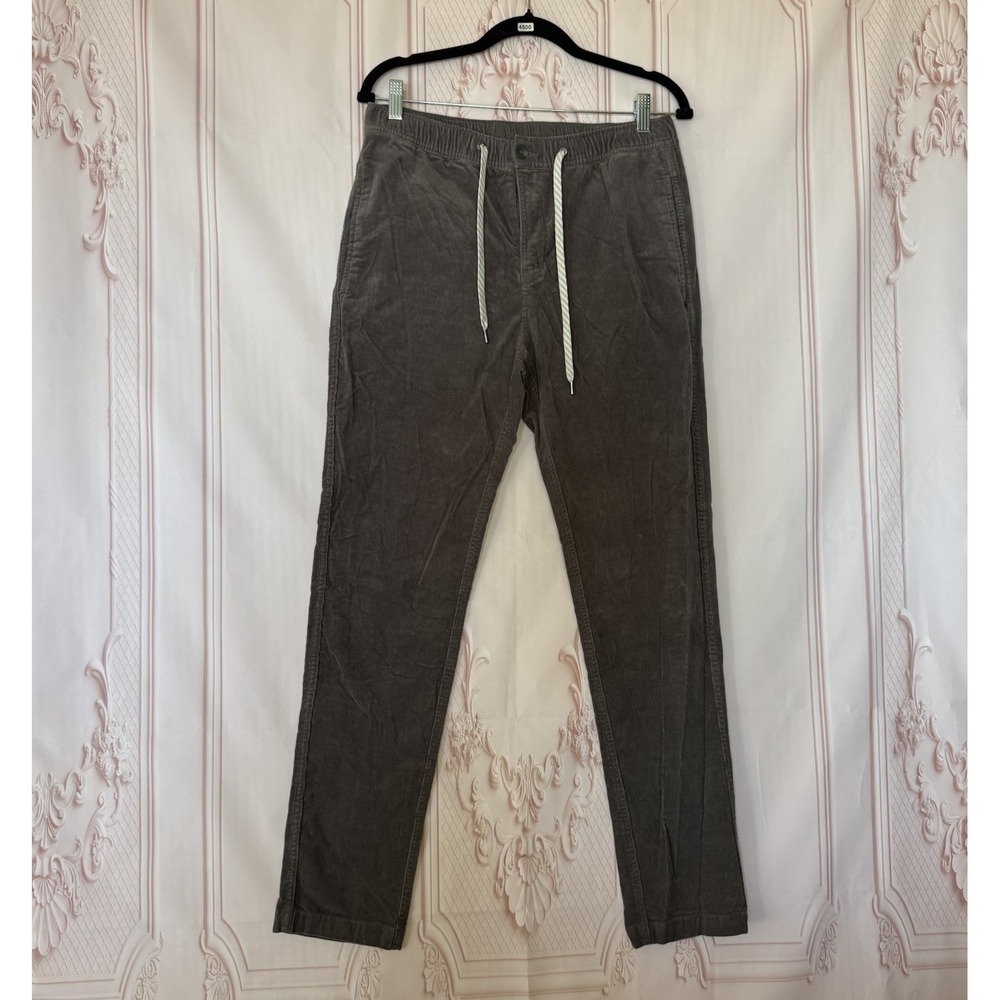 VUORI Men's Optimist Corduroy Pant Sz M 30x29.5 Taupe Gray Super-Soft